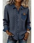 Cora Textured Shirt | Contrast Panel, Relaxed Fit 2