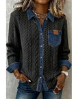 Cora Textured Shirt | Contrast Panel, Relaxed Fit 3