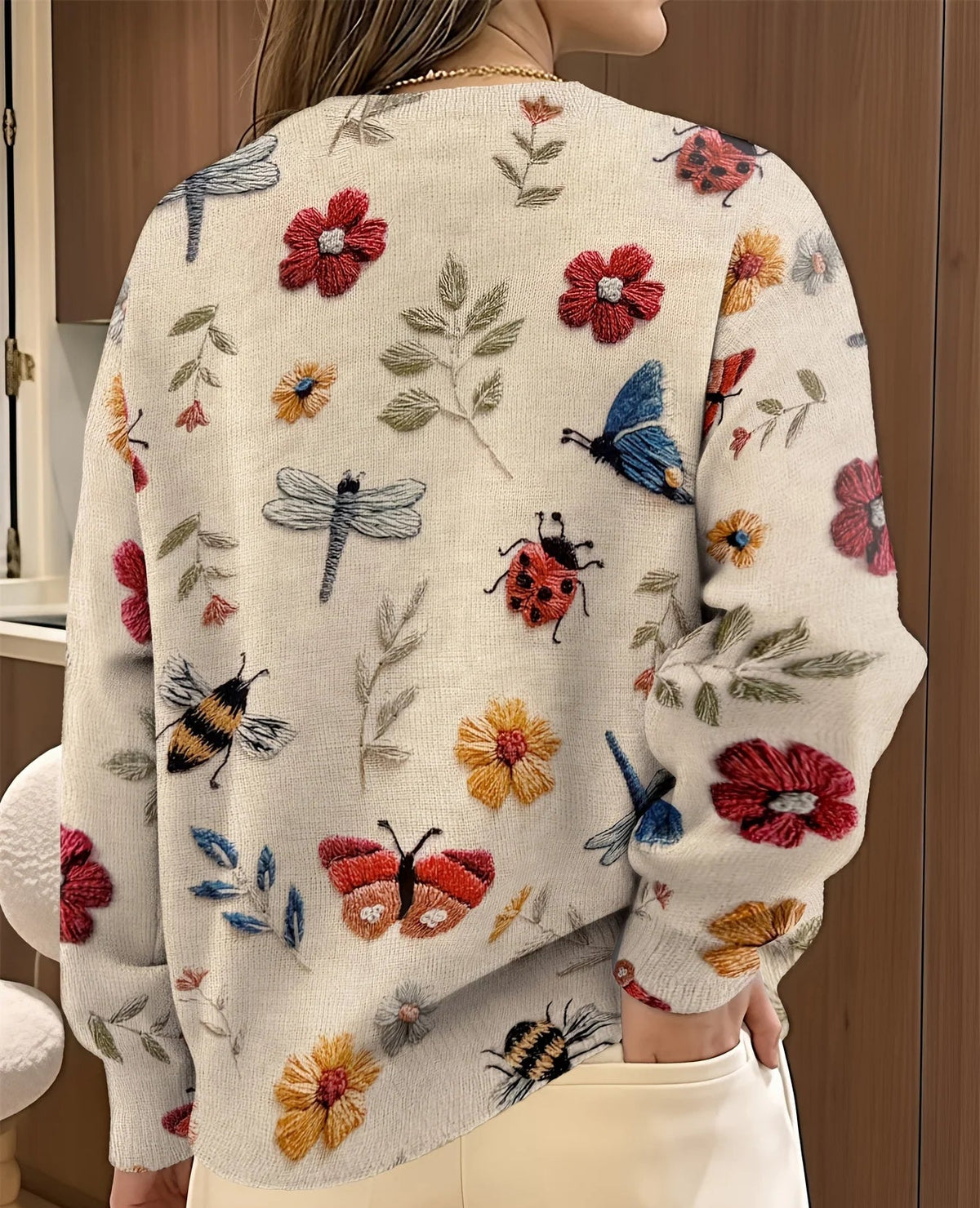 Elysia Women's Sweater | Floral Print, Cozy Knit 4