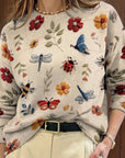 Elysia Women's Sweater | Floral Print, Cozy Knit 9