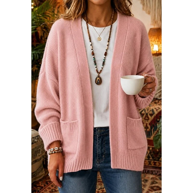 Evangeline Long Cardigan | Lightweight, Open-Front Layer with Pockets 0
