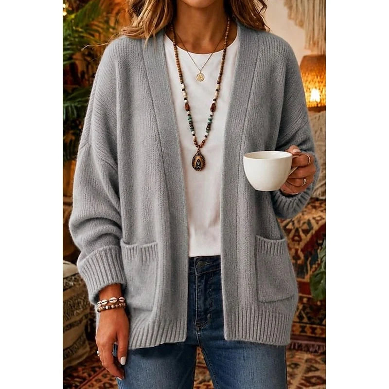 Evangeline Long Cardigan | Lightweight, Open-Front Layer with Pockets 1