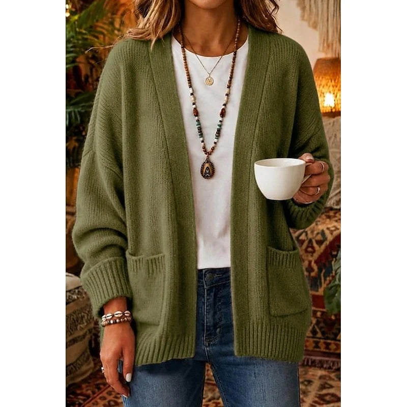 Evangeline Long Cardigan | Lightweight, Open-Front Layer with Pockets 2
