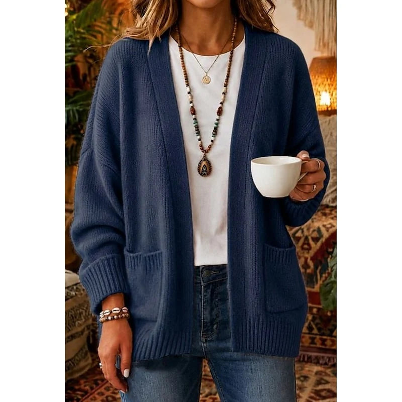 Evangeline Long Cardigan | Lightweight, Open-Front Layer with Pockets 3