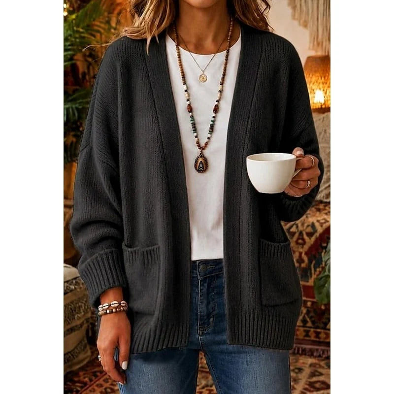Evangeline Long Cardigan | Lightweight, Open-Front Layer with Pockets 4