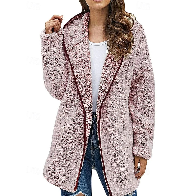 Faye Hooded Jacket | Soft Plush Fabric, Relaxed Fit 1