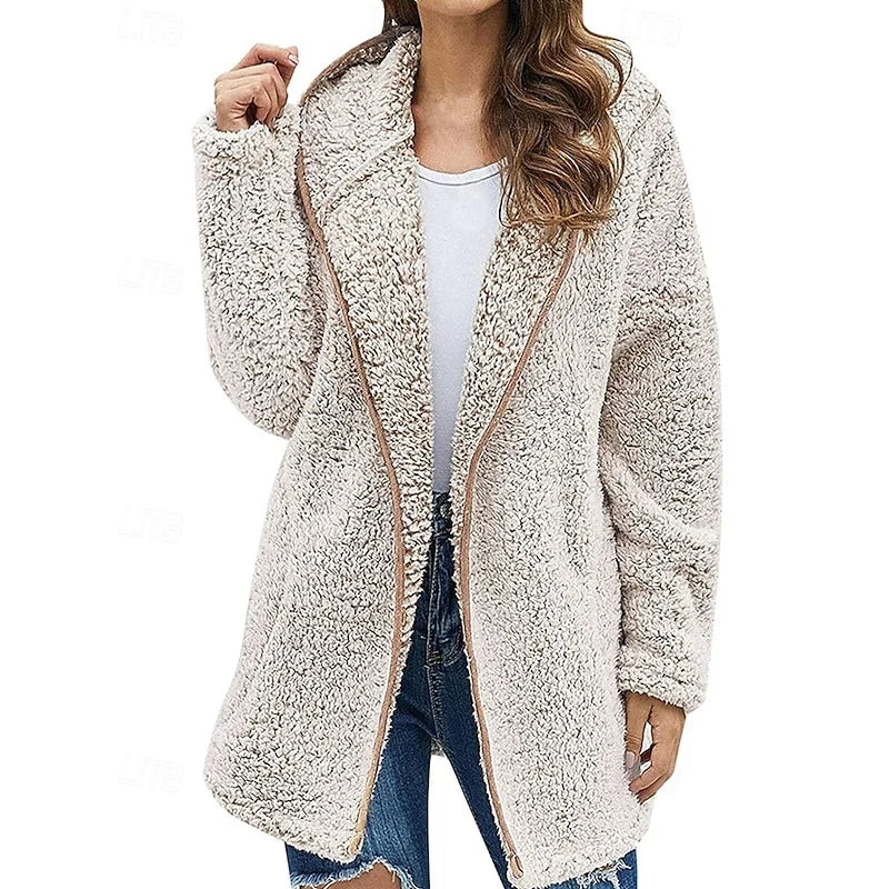 Faye Hooded Jacket | Soft Plush Fabric, Relaxed Fit 2