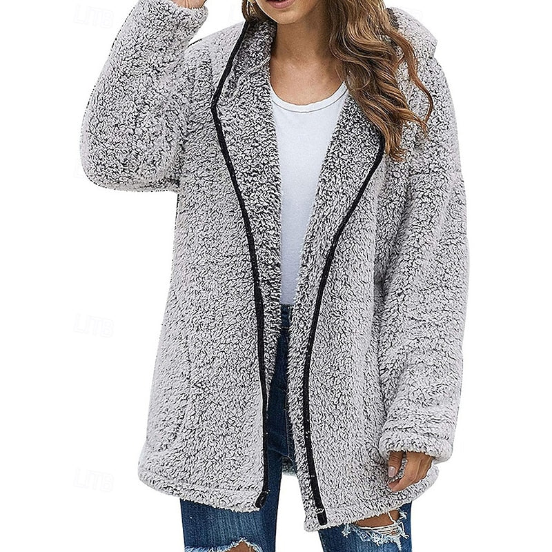 Faye Hooded Jacket | Soft Plush Fabric, Relaxed Fit 3