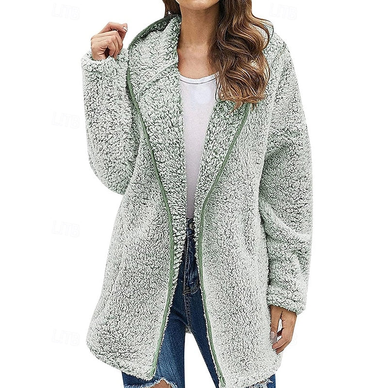 Faye Hooded Jacket | Soft Plush Fabric, Relaxed Fit 4