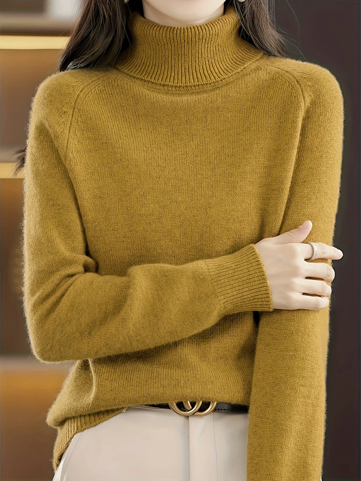 Frances Black Turtleneck Sweater | Soft Knit, Relaxed Fit 4
