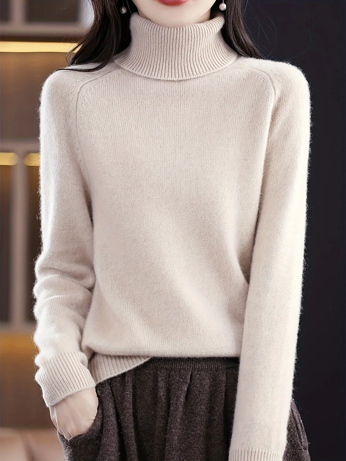 Frances Black Turtleneck Sweater | Soft Knit, Relaxed Fit 5