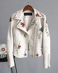 Stylish Embroidered Leather Jacket
