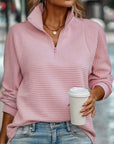 Gillian Pullover | Ribbed Half-Zip, Relaxed Fit 0