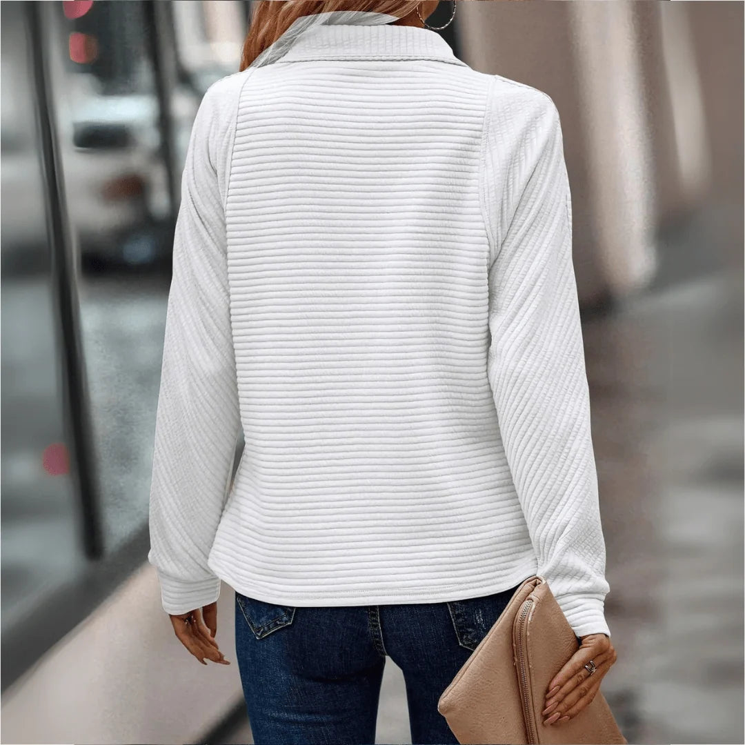 Gillian Pullover | Ribbed Half-Zip, Relaxed Fit 6