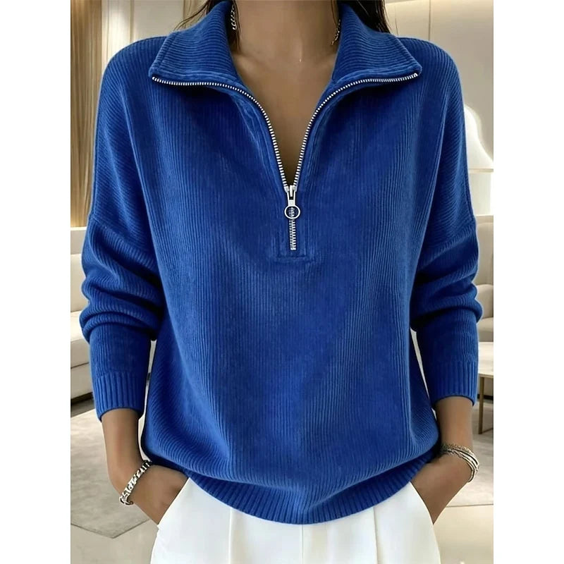 Gina Quarter Zip Pullover | Soft Knit Fabric, Adjustable Collar 0