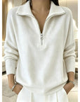 Gina Quarter Zip Pullover | Soft Knit Fabric, Adjustable Collar 1