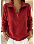 Gina Quarter Zip Pullover | Soft Knit Fabric, Adjustable Collar 2