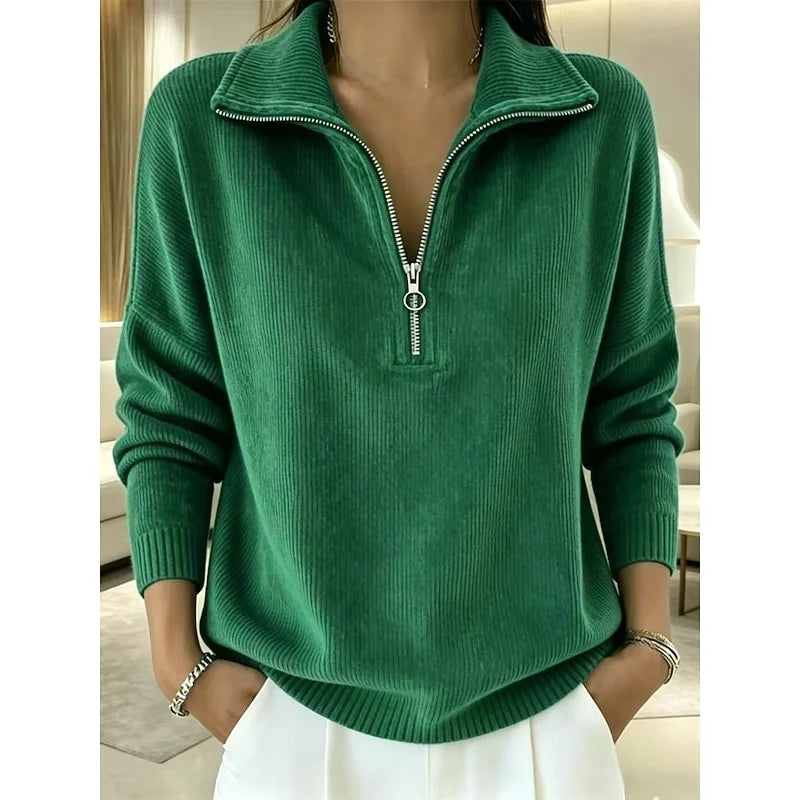 Gina Quarter Zip Pullover | Soft Knit Fabric, Adjustable Collar 3