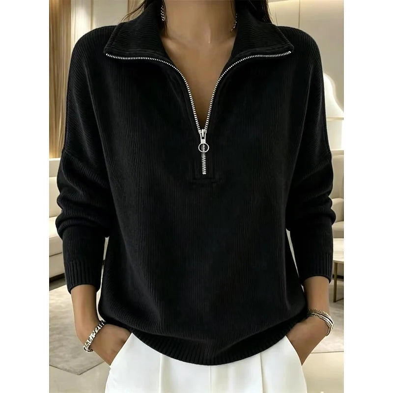 Gina Quarter Zip Pullover | Soft Knit Fabric, Adjustable Collar 4
