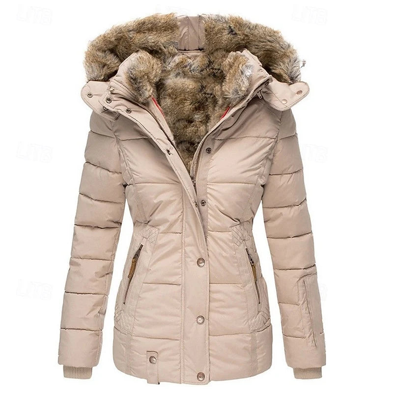 Gina Winter Jacket | Padded, Fur-Trimmed Hood for Women's Winter Coats 1