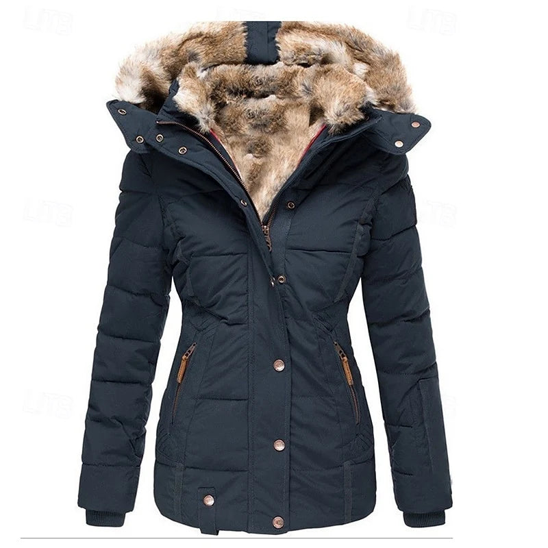 Gina Winter Jacket | Padded, Fur-Trimmed Hood for Women's Winter Coats 2