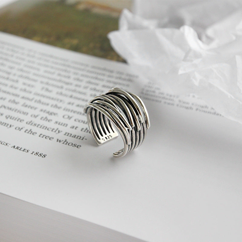 Adjustable Layered Sterling Silver Ring