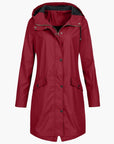 Haven Women's Rain Coat | Hooded Waterproof Long-Length 3