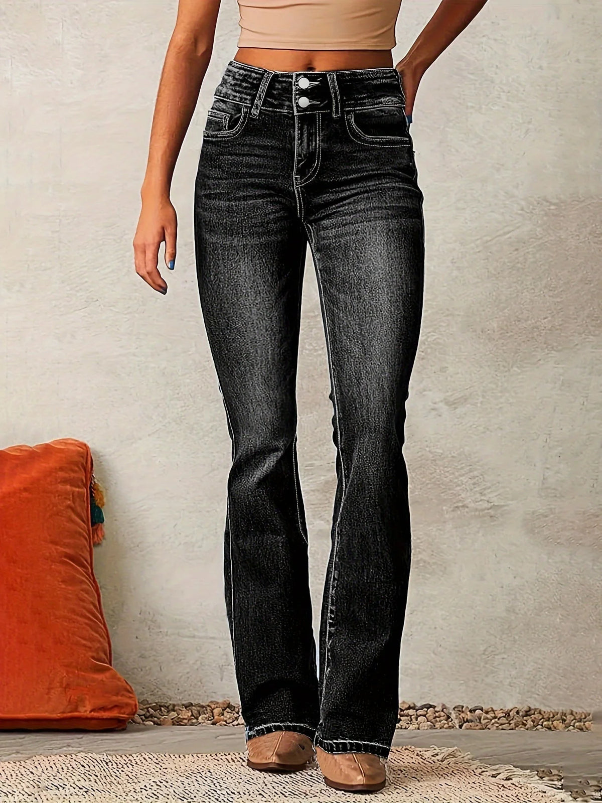 Jovara Wide Leg Jeans | High Waisted, Relaxed Fit, Black Wide Leg 1