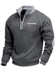 Kairo Men's Quarter Zip Pullover | Colour Block, Relaxed Fit 10