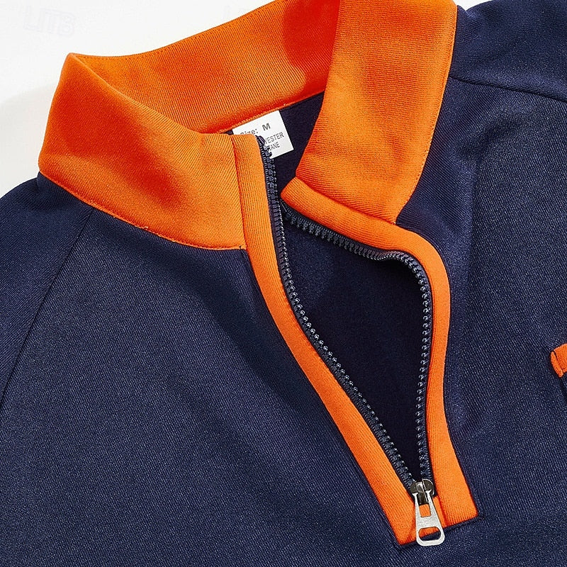 Kairo Men's Quarter Zip Pullover | Colour Block, Relaxed Fit 3