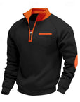 Kairo Men's Quarter Zip Pullover | Colour Block, Relaxed Fit 7