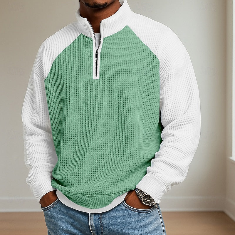 Linton Men's Quarter Zip Pullover | Soft Textured Fabric, Relaxed Fit 1