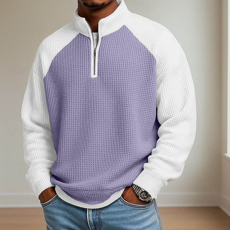 Linton Men's Quarter Zip Pullover | Soft Textured Fabric, Relaxed Fit 2