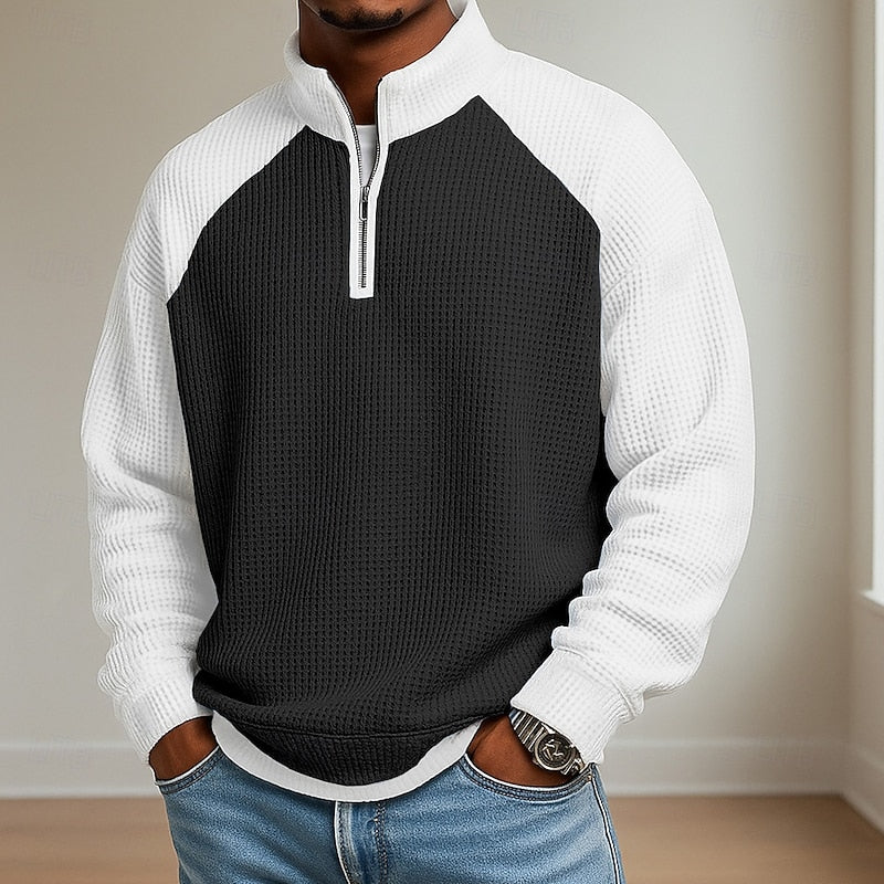 Linton Men's Quarter Zip Pullover | Soft Textured Fabric, Relaxed Fit 3