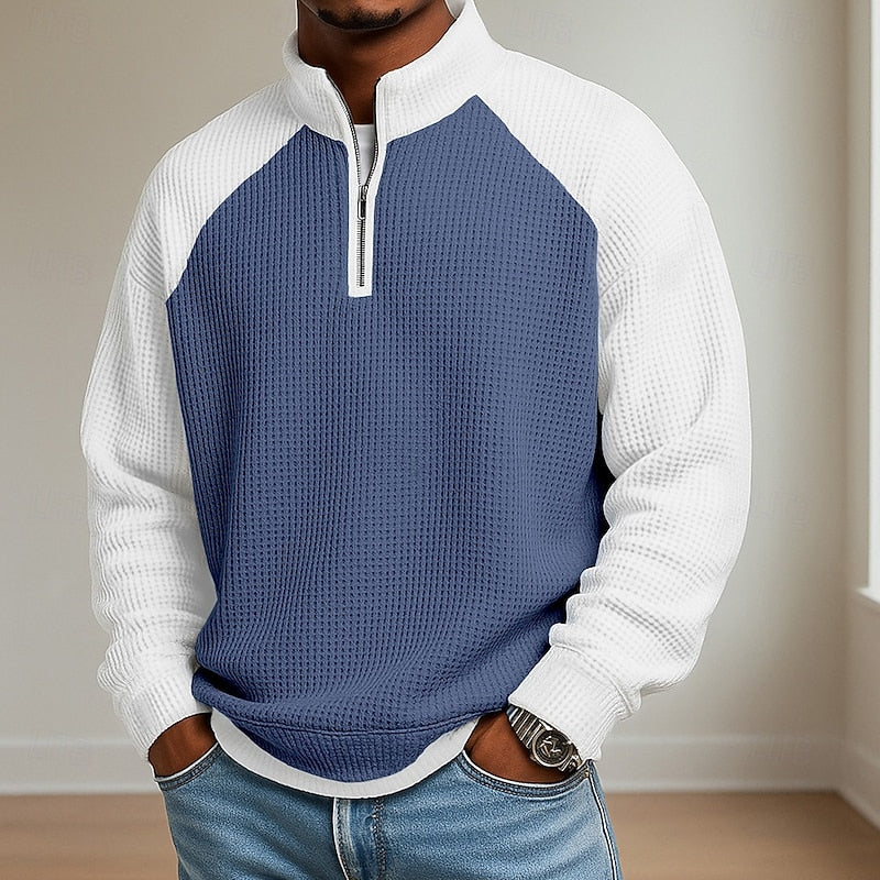 Linton Men's Quarter Zip Pullover | Soft Textured Fabric, Relaxed Fit 4