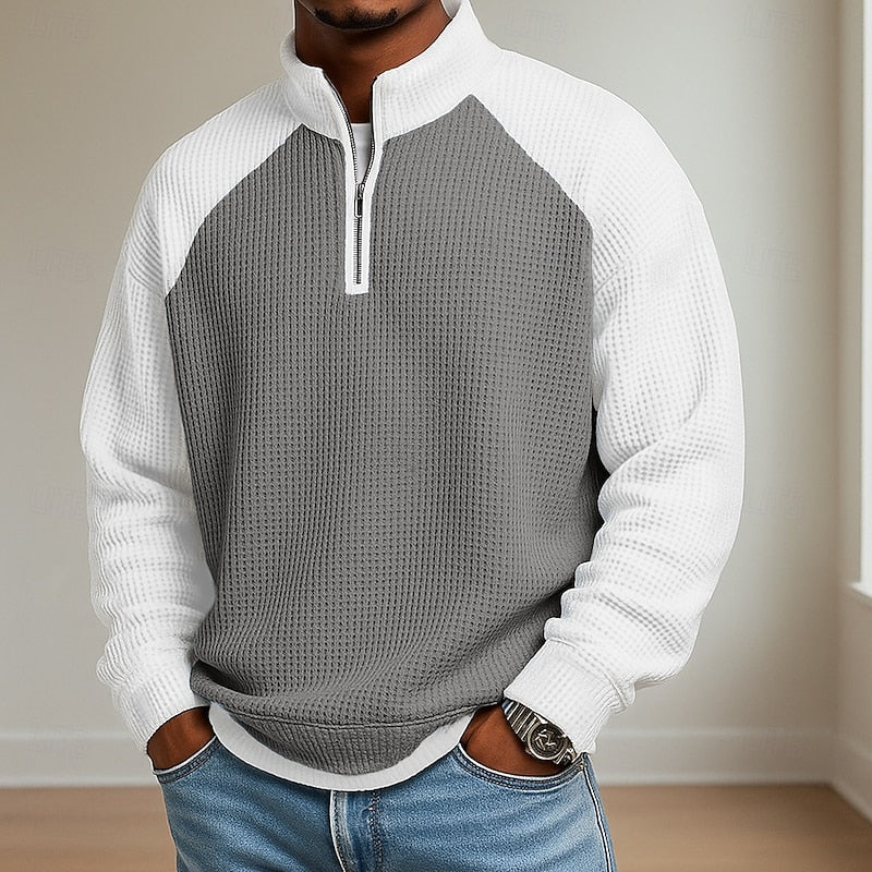 Linton Men's Quarter Zip Pullover | Soft Textured Fabric, Relaxed Fit 5