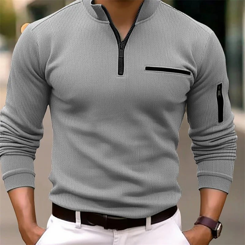 Luxe Men's Sweater | Lightweight Quarter Zip Design, Versatile Fit 3