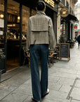 Mara Jacket | Cropped Fit, Houndstooth Pattern, Stand-Collar 6