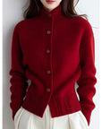 Mila Cardigan Sweater | High-Neck Buttoned Knit, Soft Fabric 0