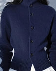 Mila Cardigan Sweater | High-Neck Buttoned Knit, Soft Fabric 6