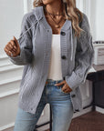 Women's Hooded Drawstring Knitted Cardigan
