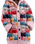 Abstract Print Casual Cape Jacket