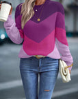 Women's Casual Round Neck Knitted Sweater