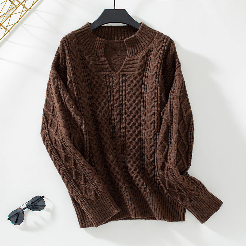 Drizzle Cable Knit Pullover Sweater