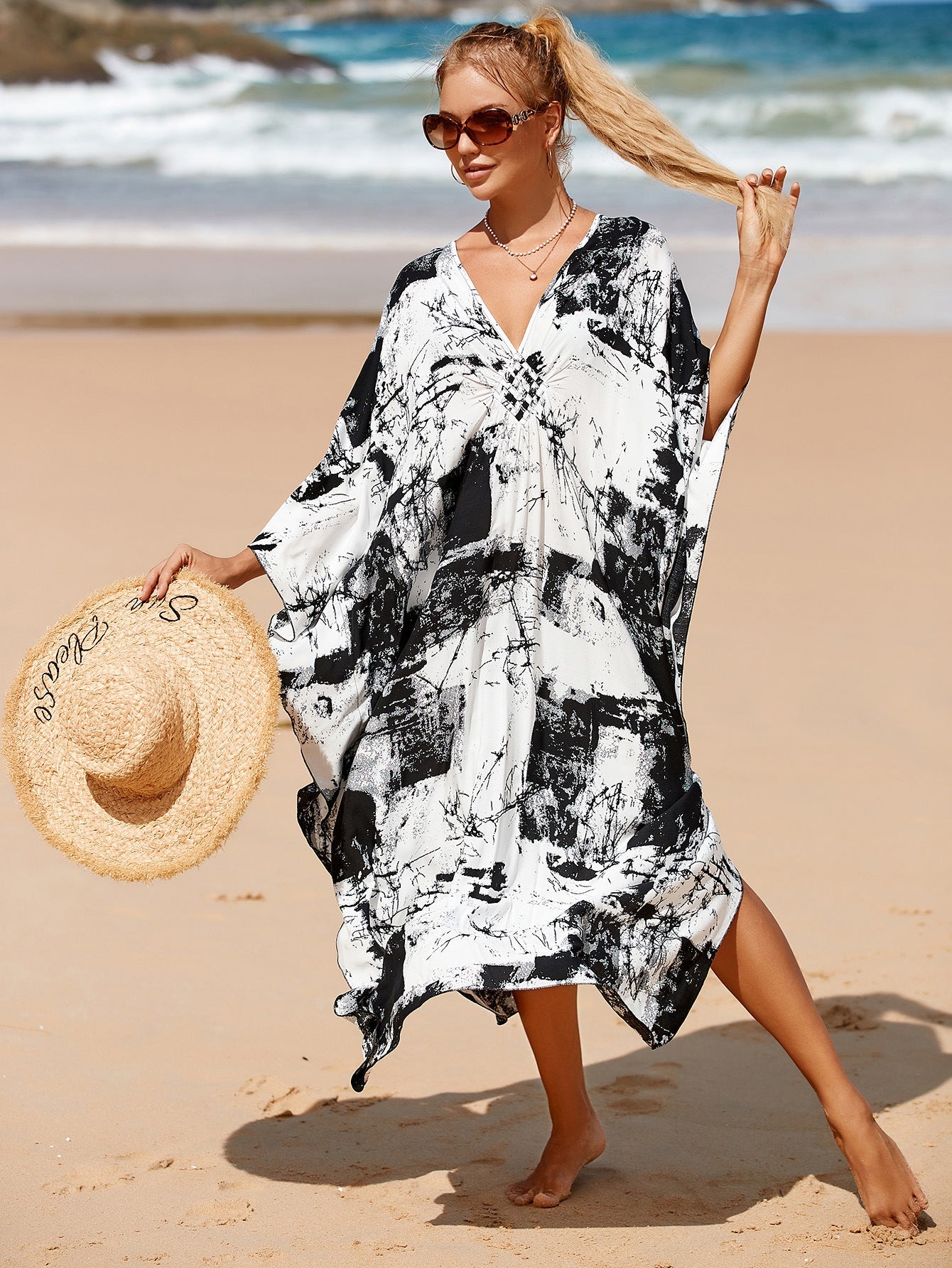 Feminine Wrap Dress in Whisper Fade Tones