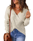 Women Cross Knitted Sweater