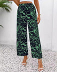 Chic Marble Elastic Waist Pants