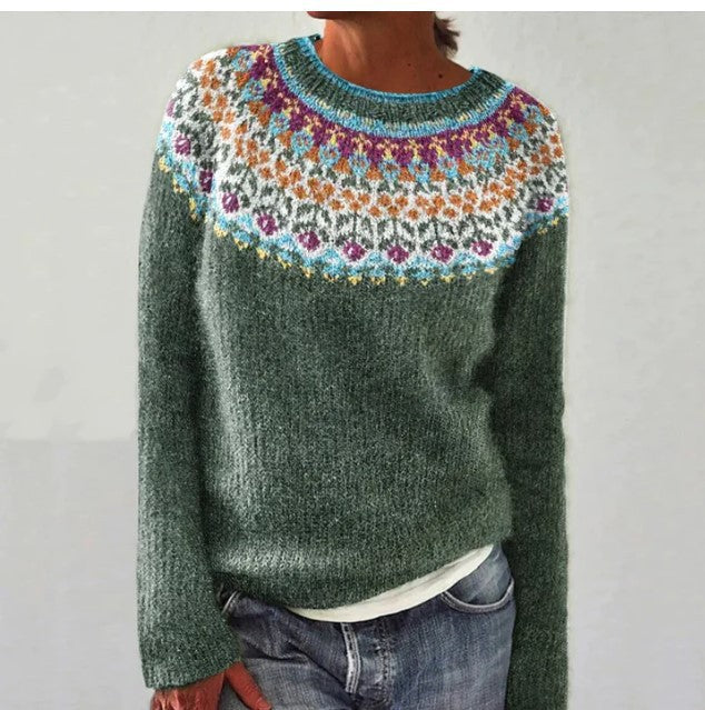 Patterned Knitwear Retro Sweater