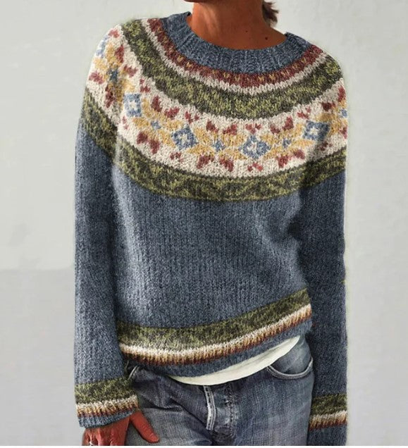 Patterned Knitwear Retro Sweater