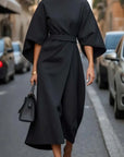 Rachel Lantern Sleeves Dress | Elegant Waist-Defining Belt 3